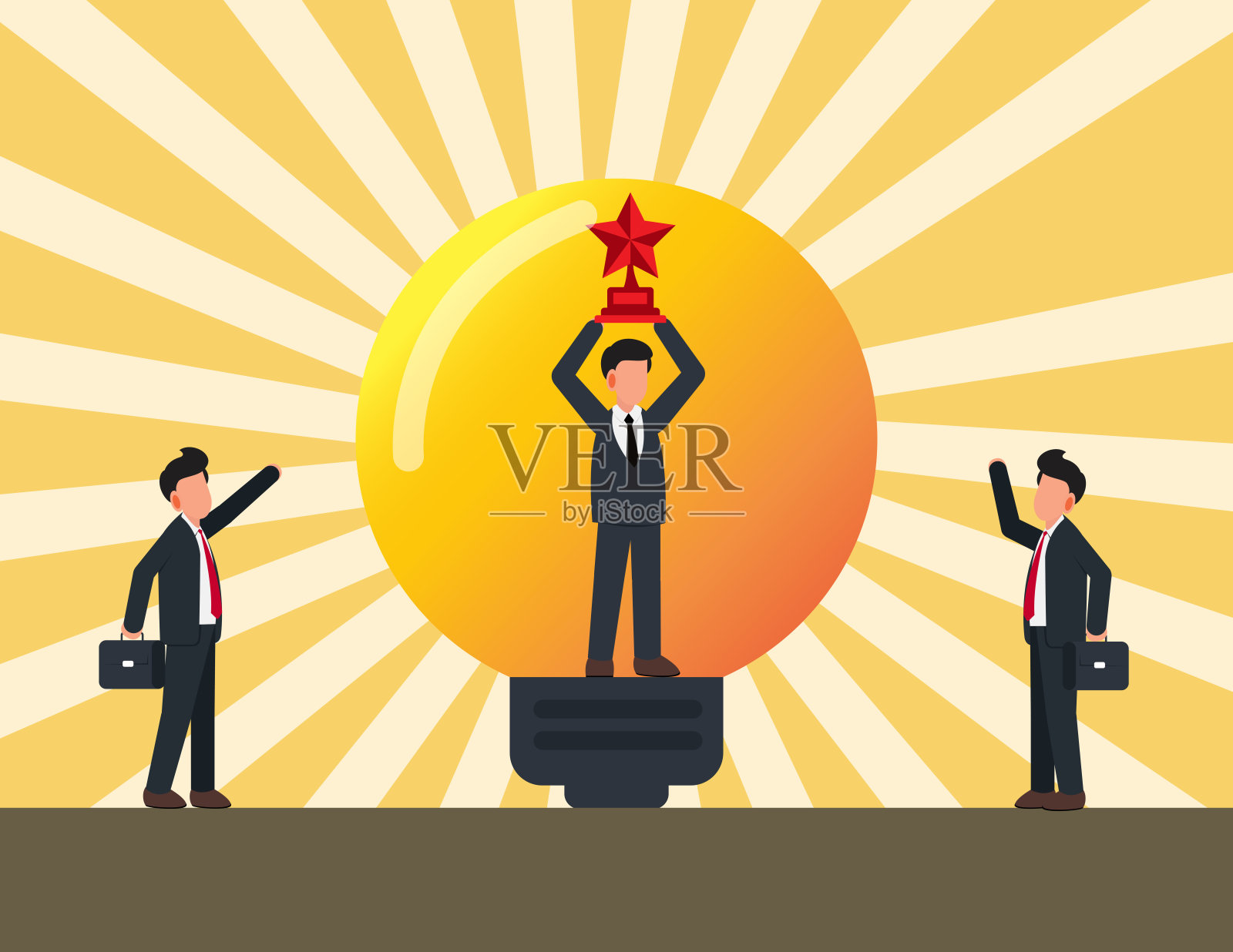 以团队理念，把握成功目标的企业领导者。插画图片素材