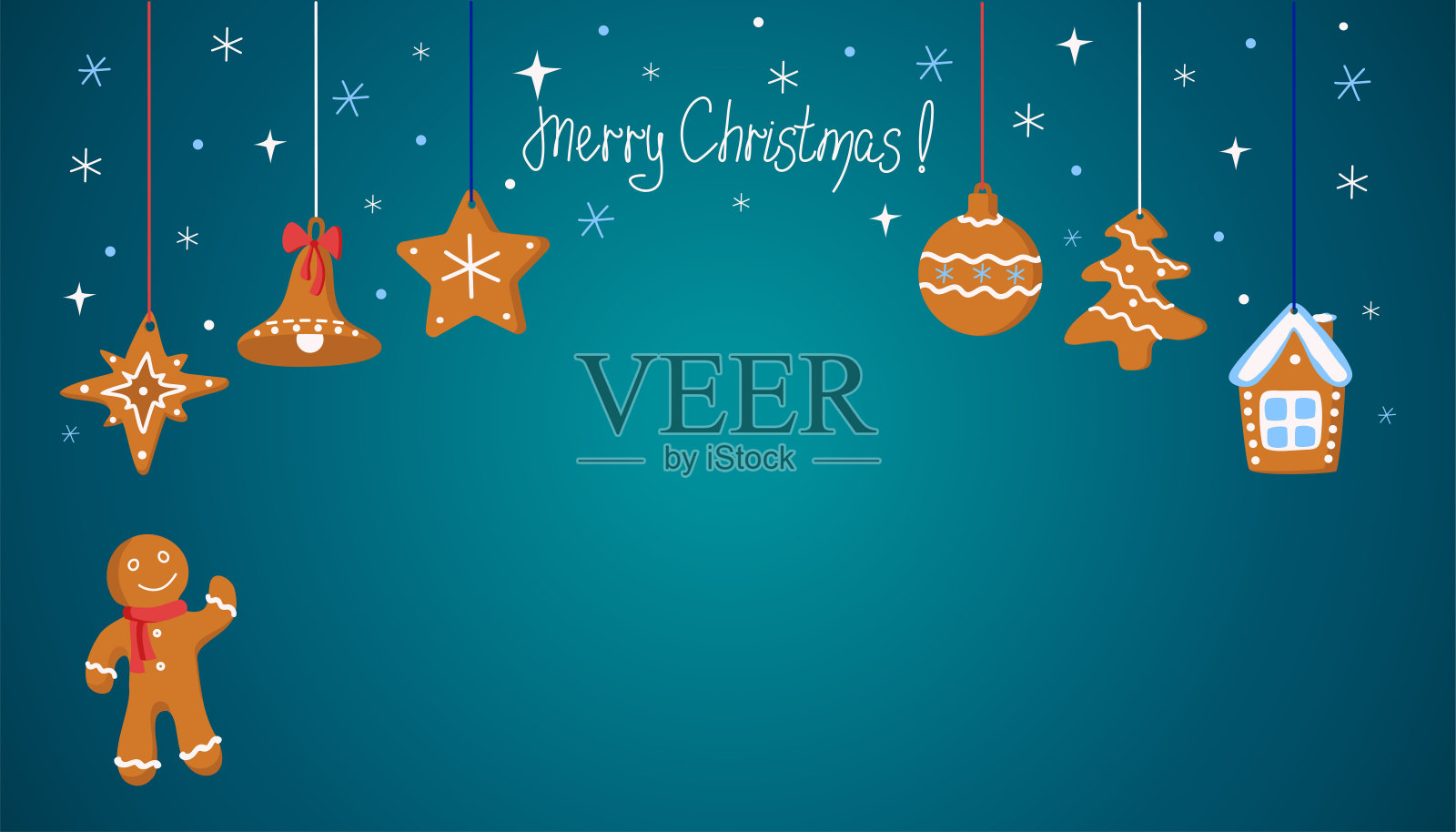 姜饼曲奇横幅1。设计模板素材