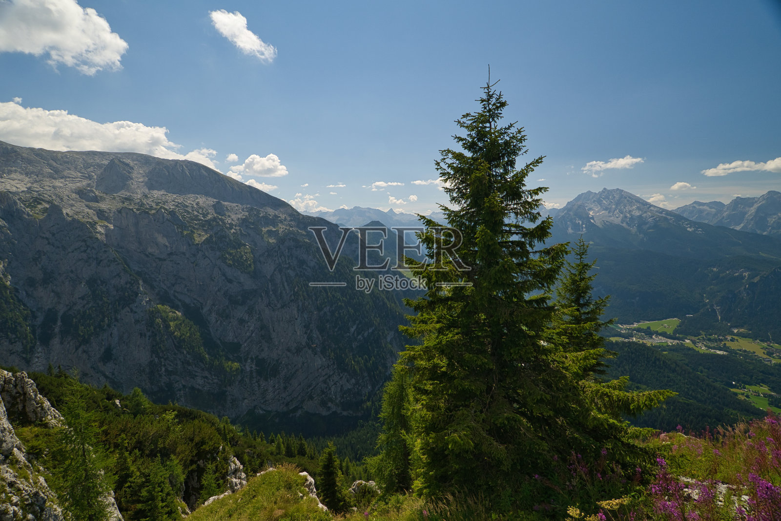 山谷景观从Kehlstein到Schönau am Königssee照片摄影图片
