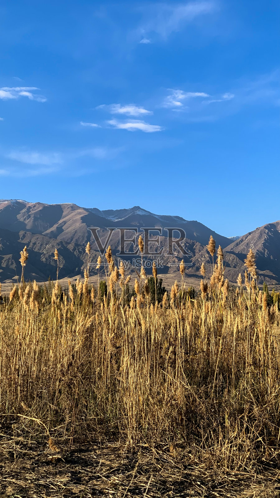 风景如画，有天空、山脉和金色的尖峰照片摄影图片