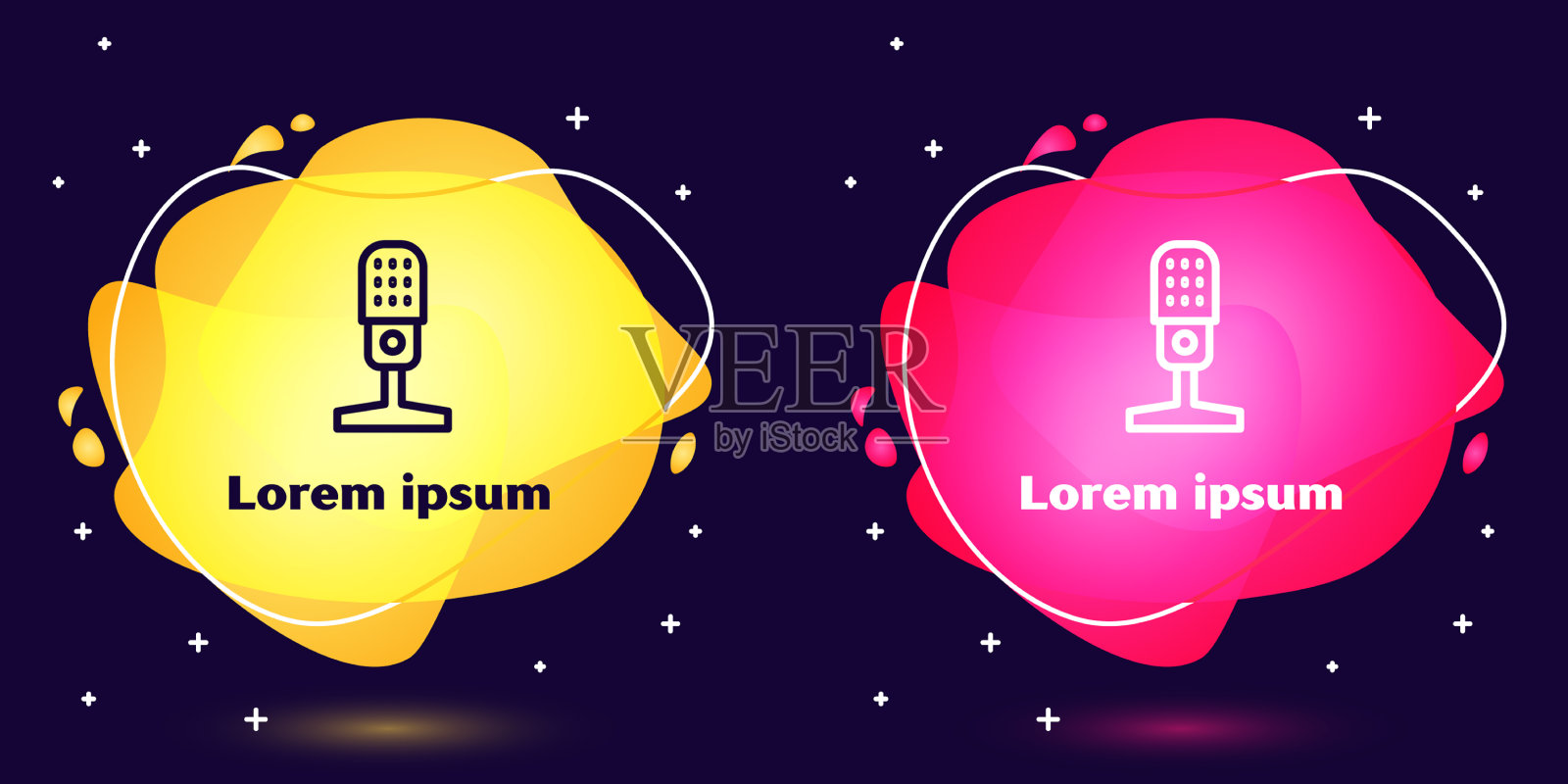 将线路麦克风图标设置为蓝色隔离图标素材