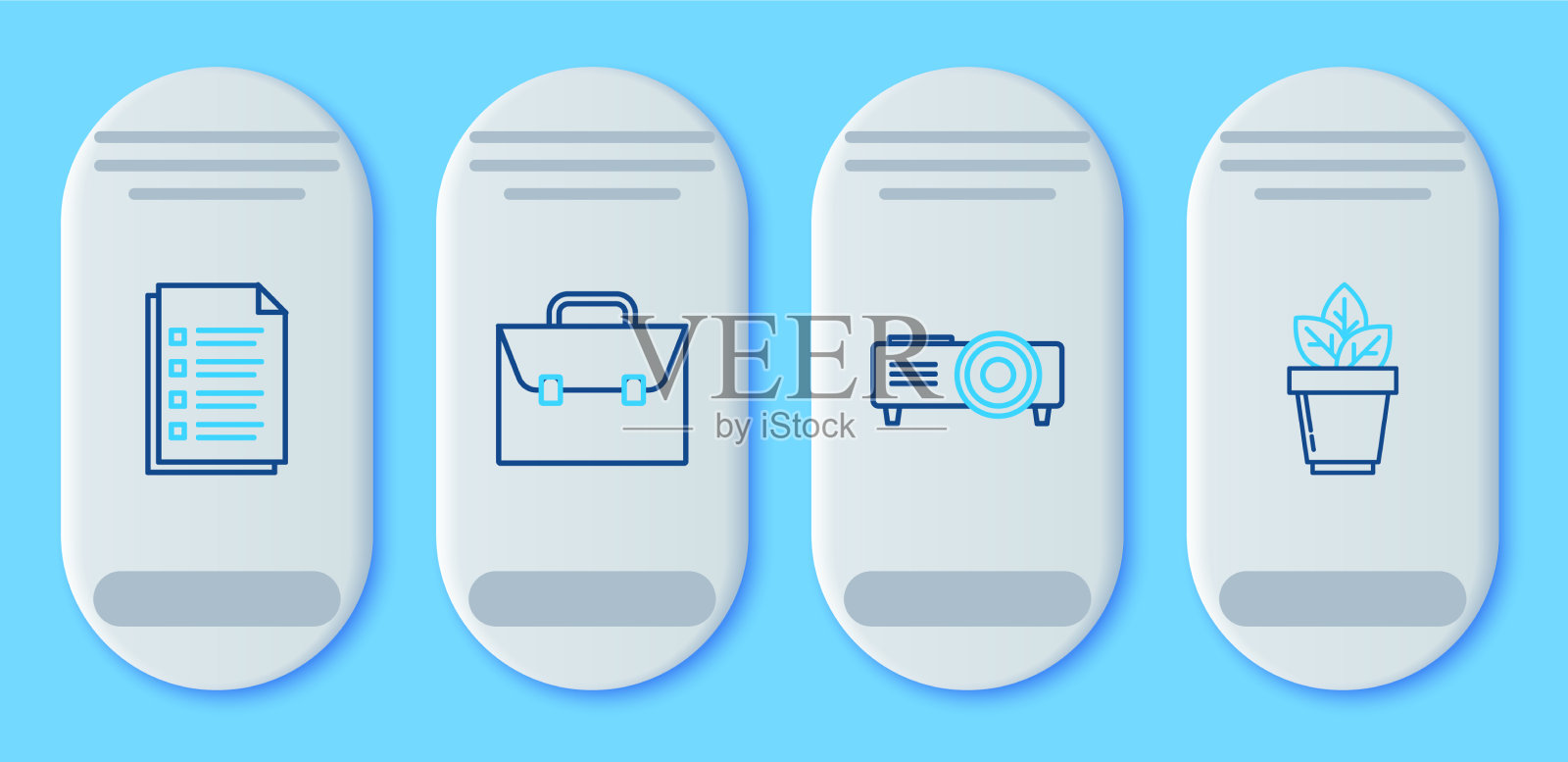 套线公文包演示电影胶片图标素材