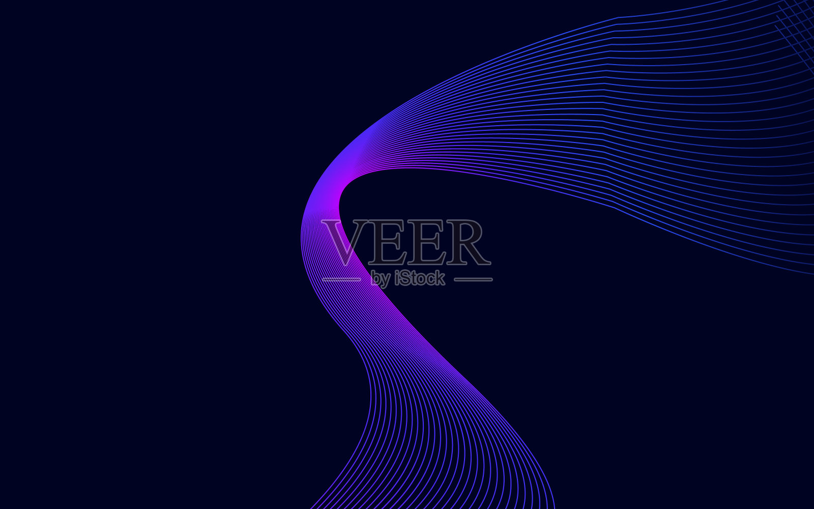 波浪与影子抽象的蓝线在一起插画图片素材