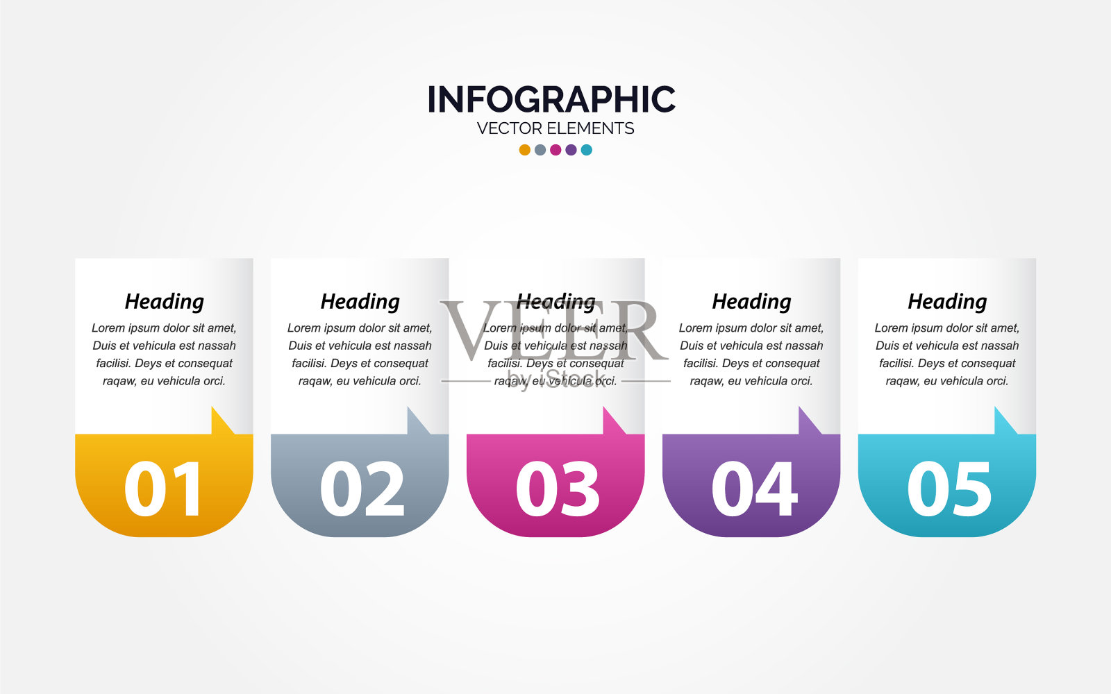 横向信息图设计模板创意插画图片素材