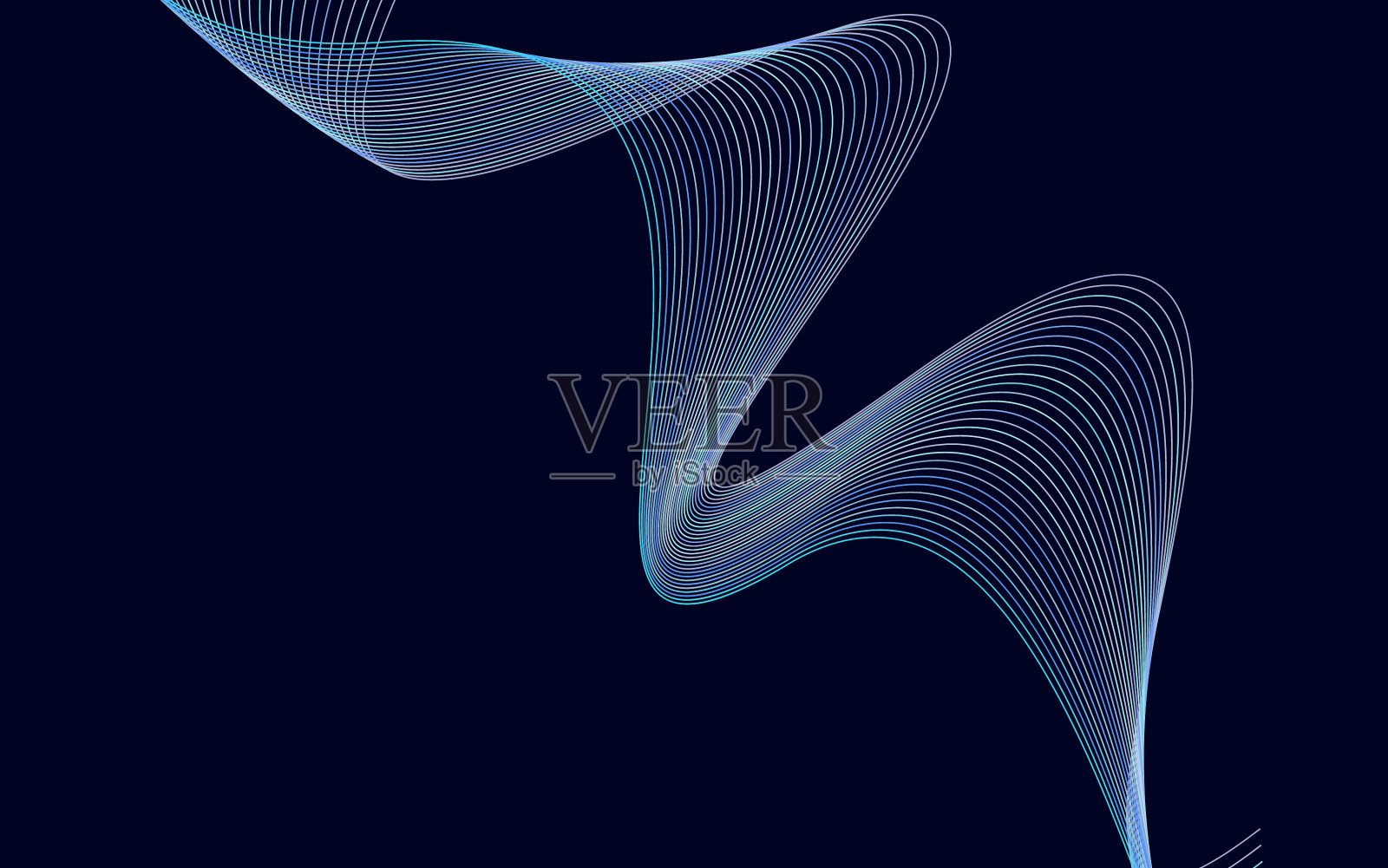 波浪的许多彩色线条抽象波浪插画图片素材