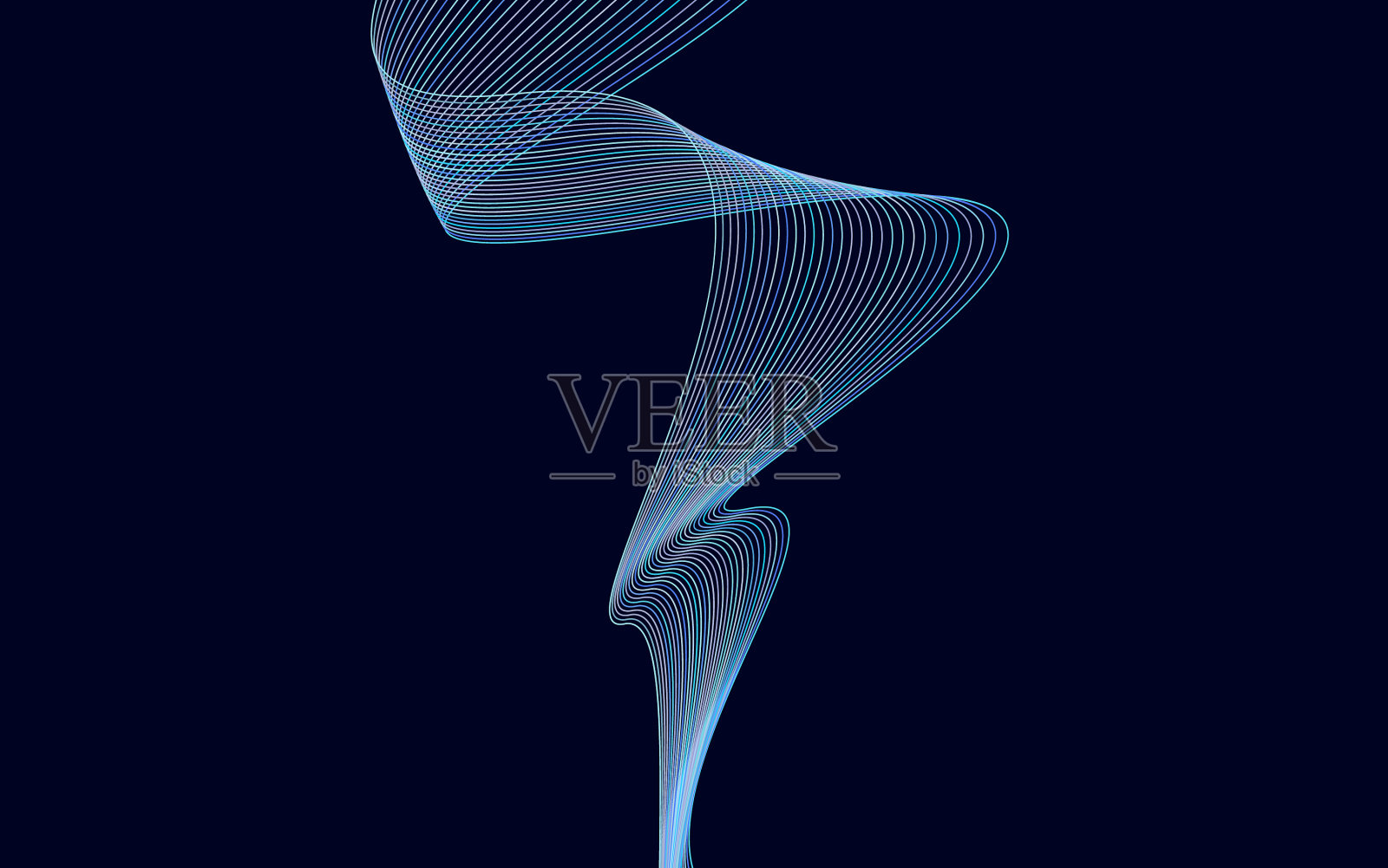 时尚的彩色线条，波浪线条抽象插画图片素材