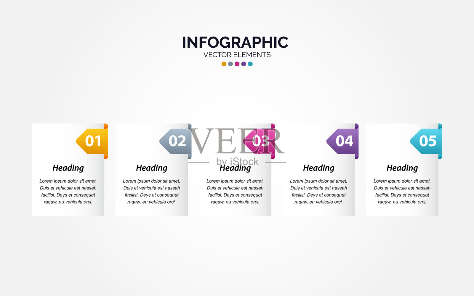 横向信息图业务彩色模板插画图片素材