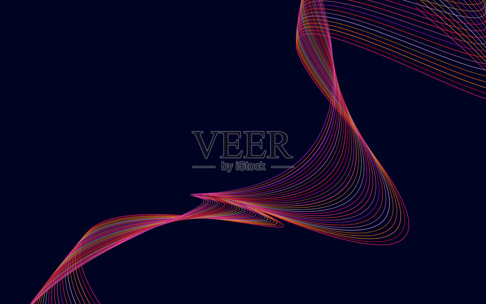 摘要红色技术线波背景插画图片素材