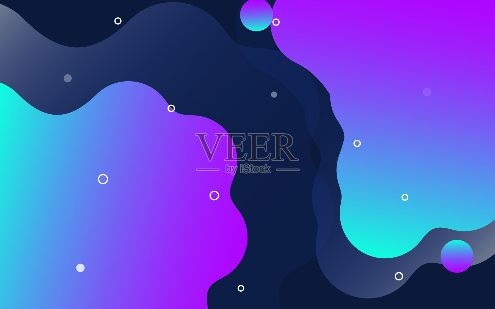 旗帜与流动的液体形状集合抽象插画图片素材