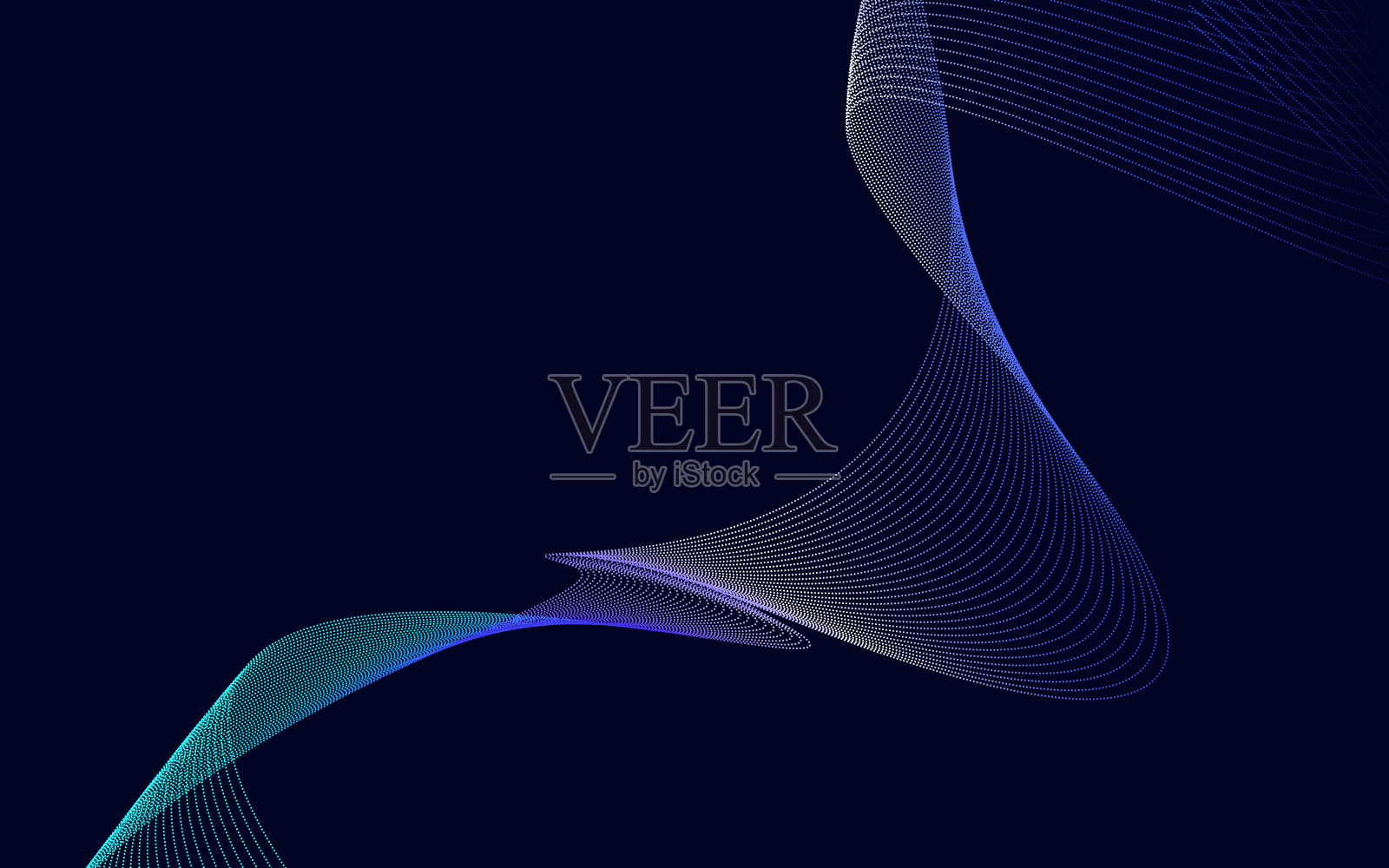 摘要蓝色渐变彩色技术线波插画图片素材