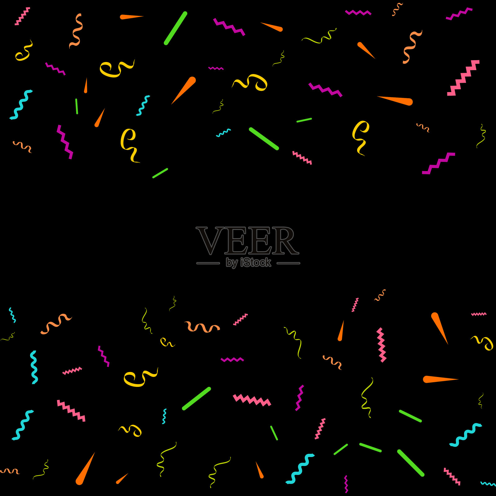 五彩缤纷的彩纸喜庆的飘落闪亮插画图片素材