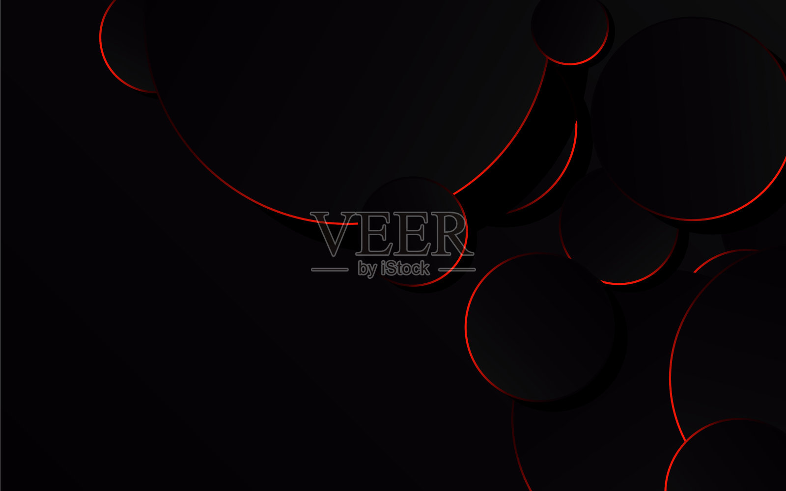 摘要黑底红圈技术插画图片素材