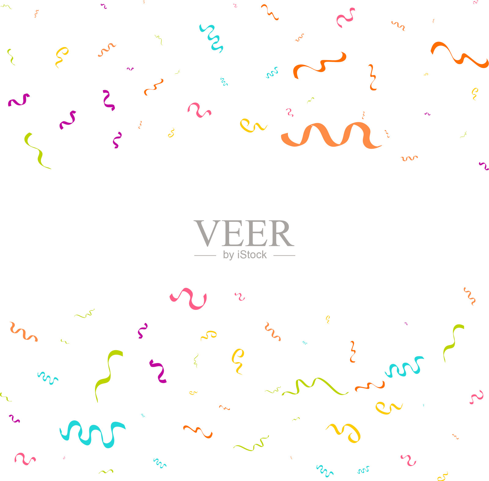 五彩缤纷的彩纸喜庆的飘落闪亮插画图片素材