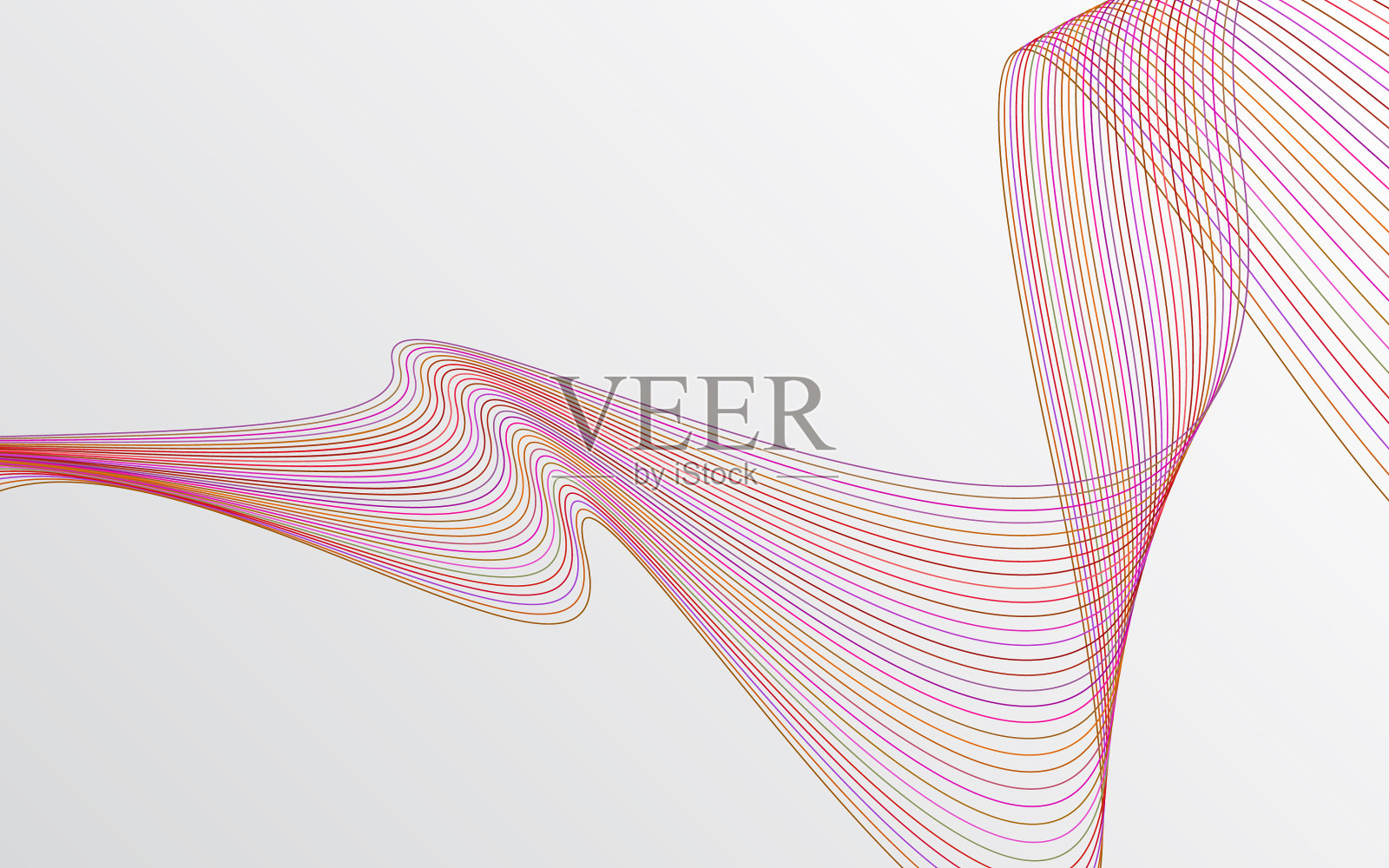 波浪的许多彩色线条抽象波浪插画图片素材