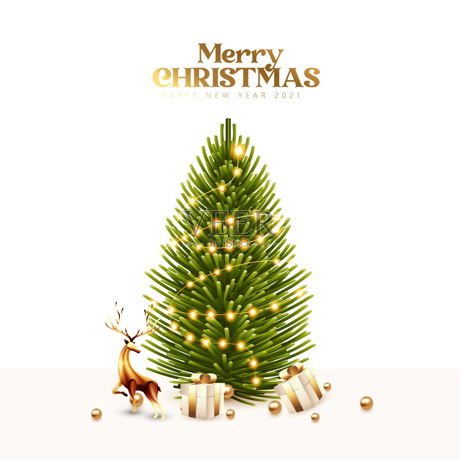 圣诞节，圣诞树，圣诞节插画图片素材