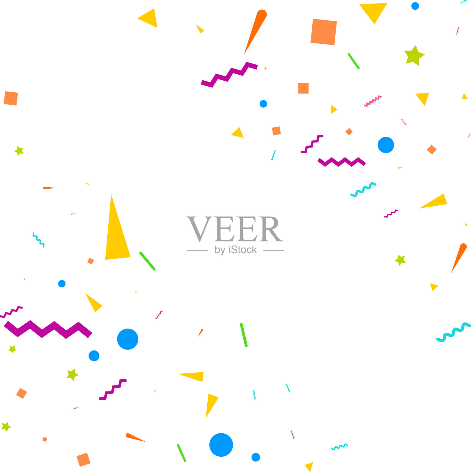 五彩缤纷的彩纸喜庆的飘落闪亮插画图片素材