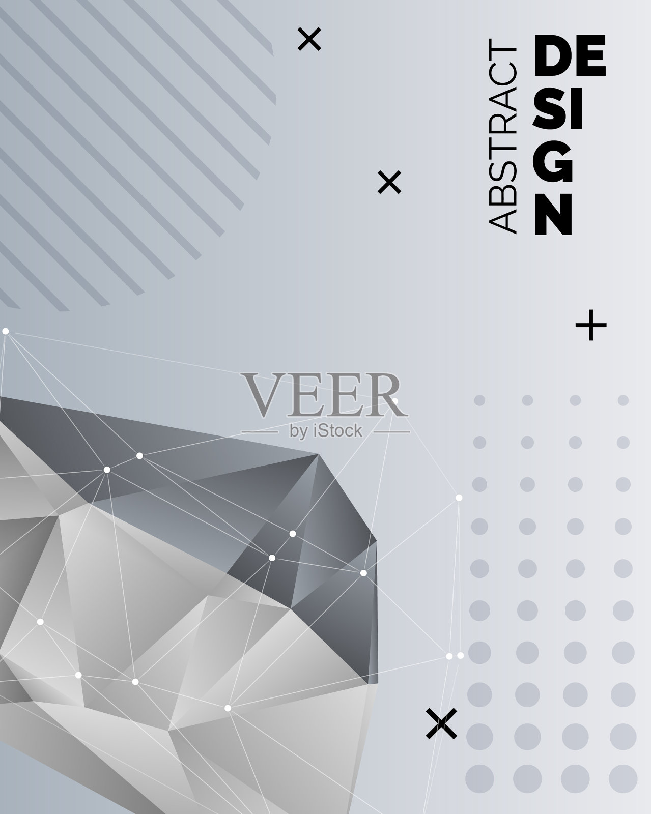 抽象三维混沌低聚形状飞行插画图片素材