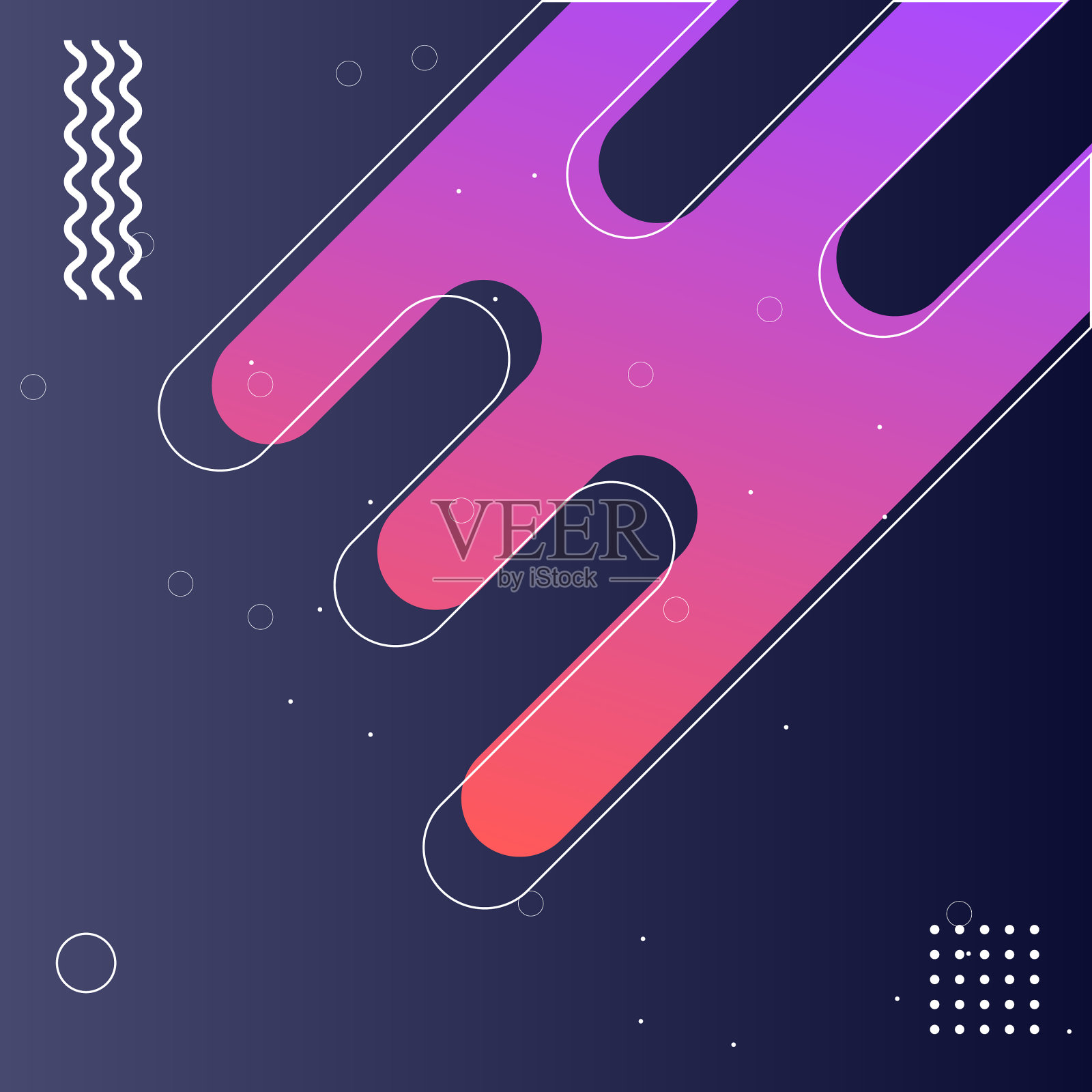 抽象的彩色芥末色圆线半色调插画图片素材