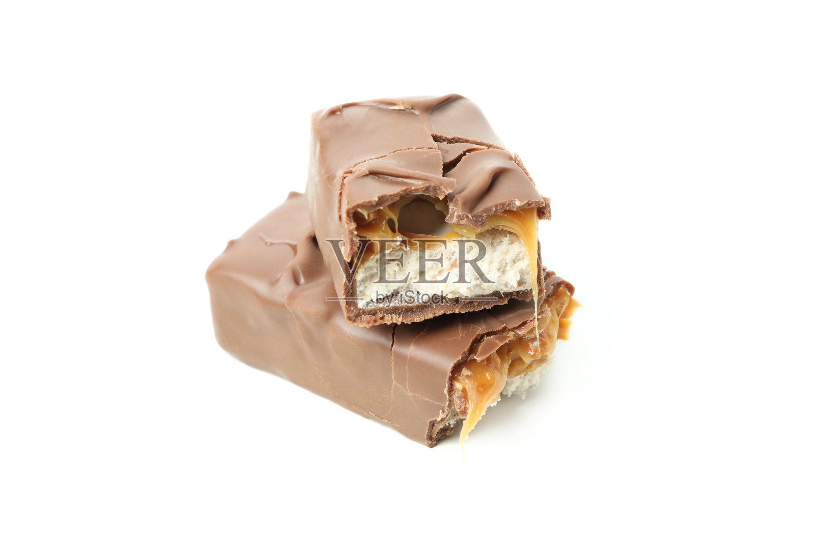 白色背景下的美味糖果棒照片摄影图片