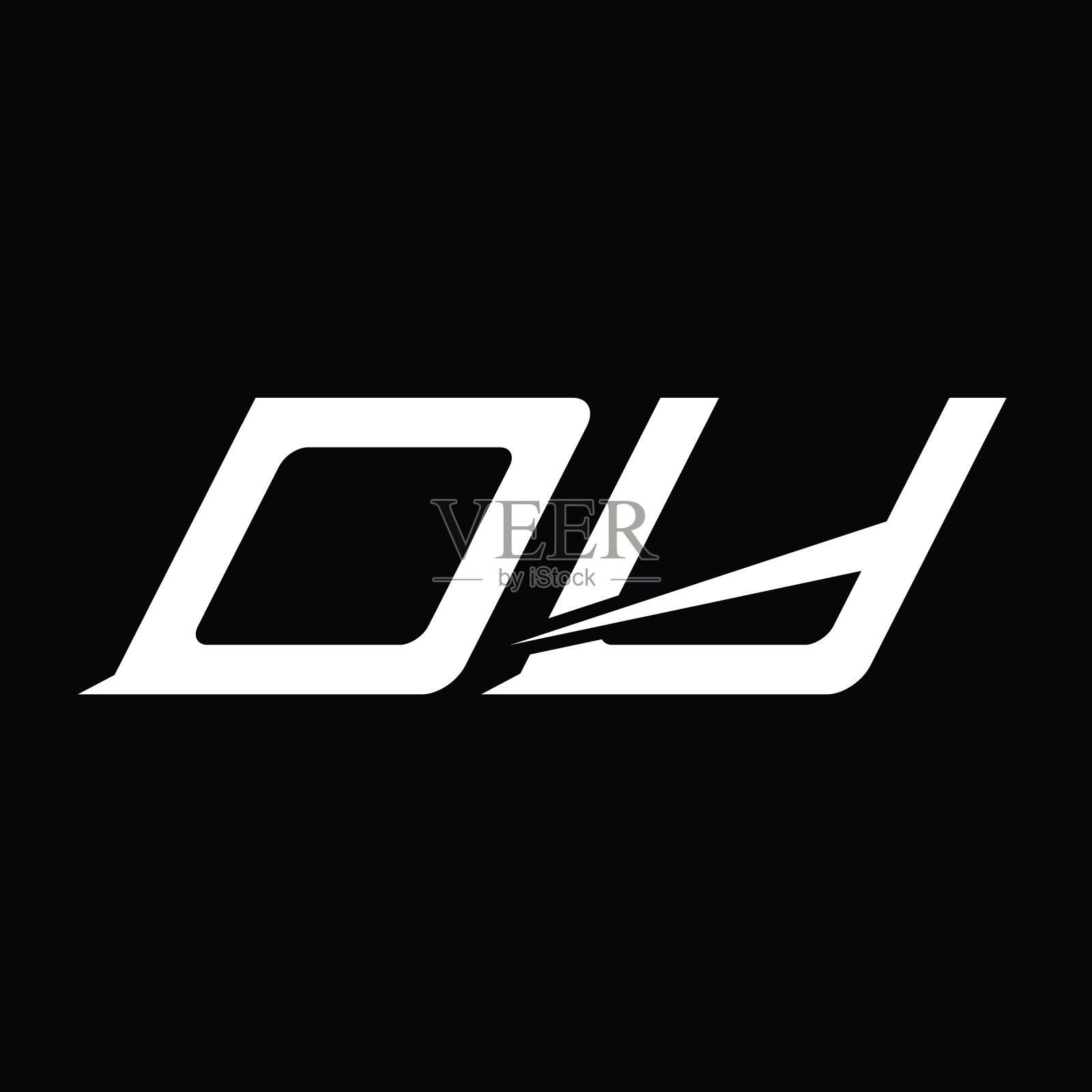 Oy标志字母字母与切片风格插画图片素材