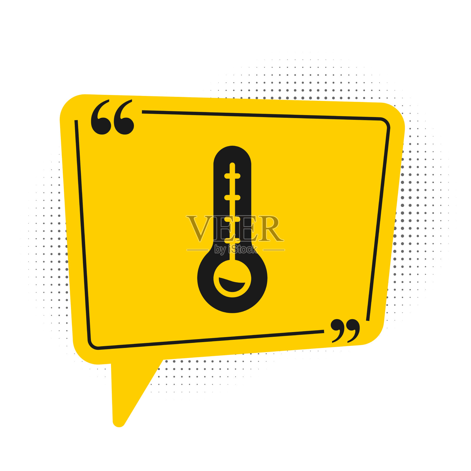 黑色气象温度计，测量热量和插画图片素材