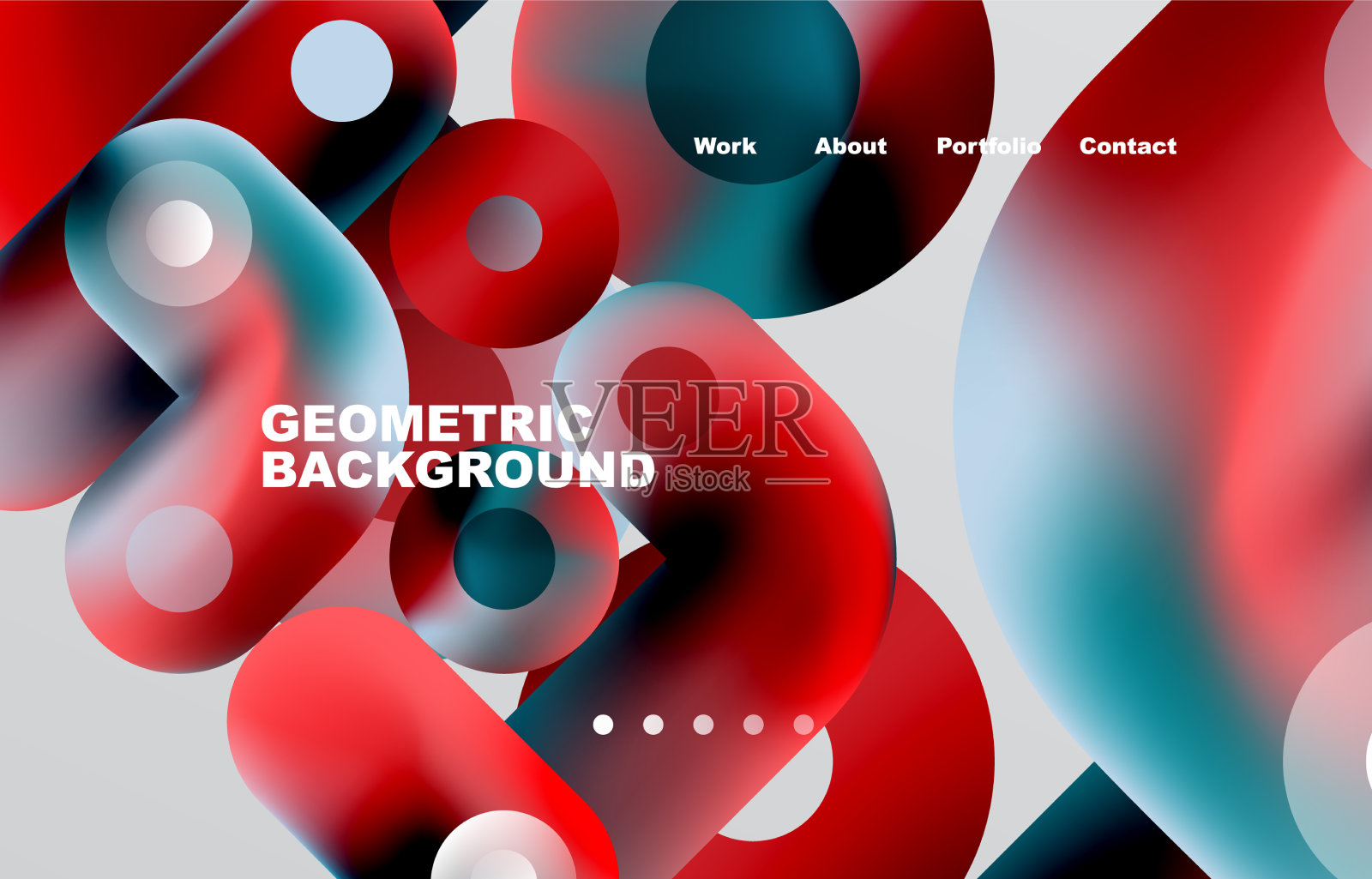 圆形和圆形登陆页面抽象插画图片素材