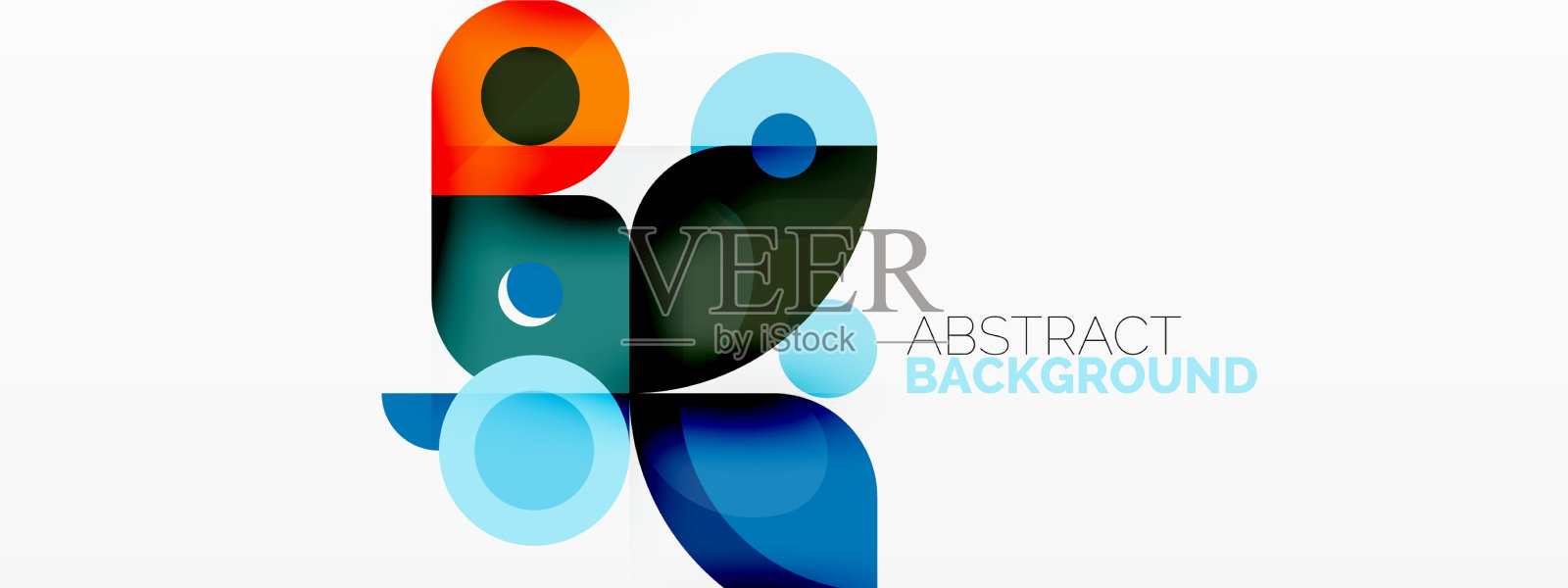 五颜六色的圆形、圆形和三角形插画图片素材