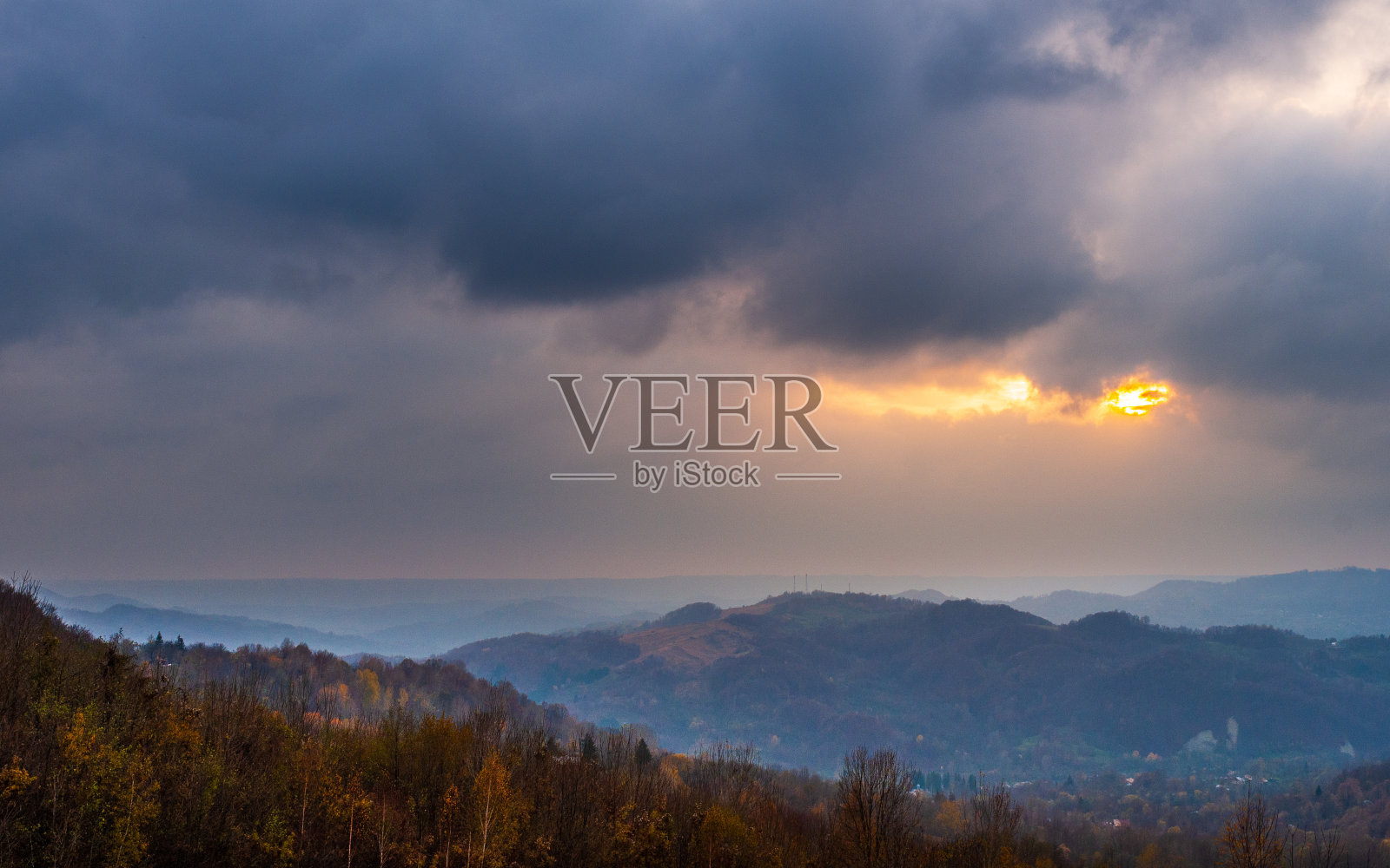 秋夜景照片摄影图片