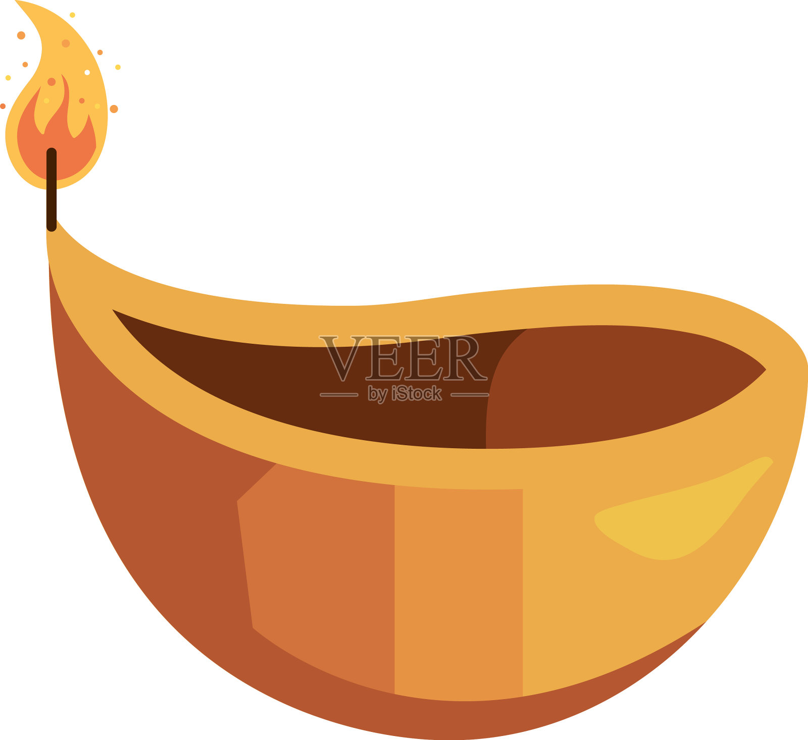 印度教木灯设计元素图片