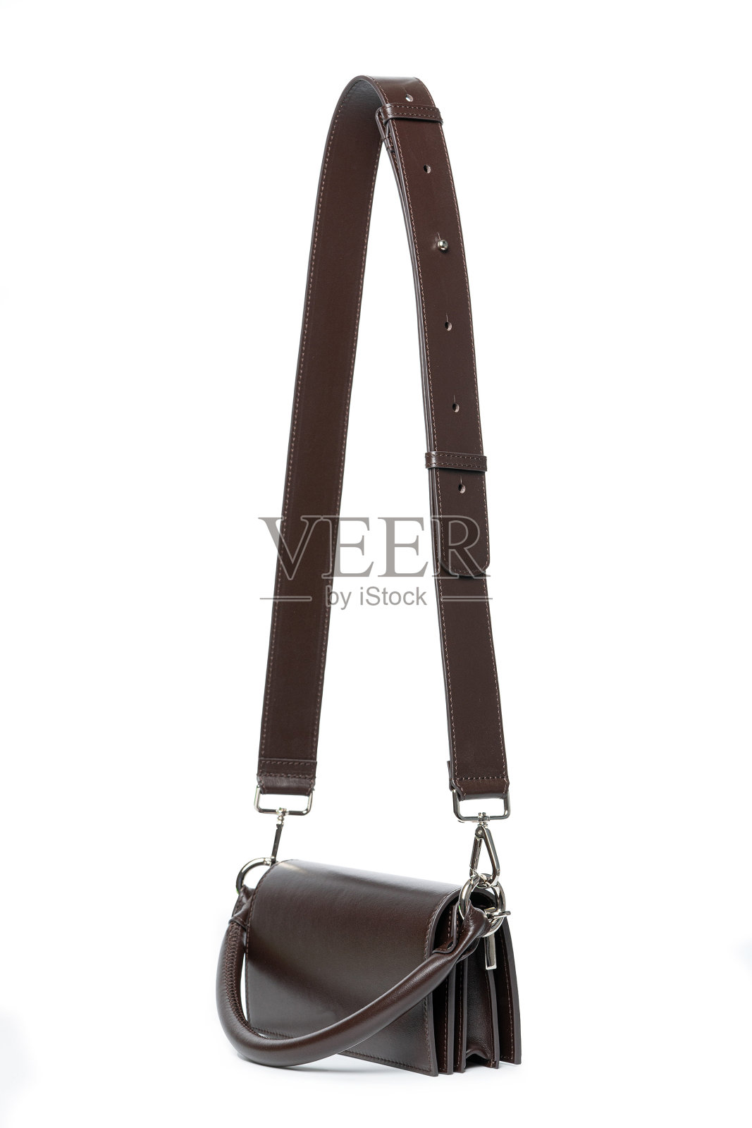 白色孤立背景上的小女人皮包照片摄影图片