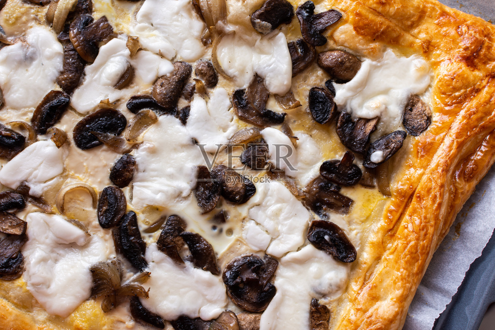 炒蘑菇派照片摄影图片