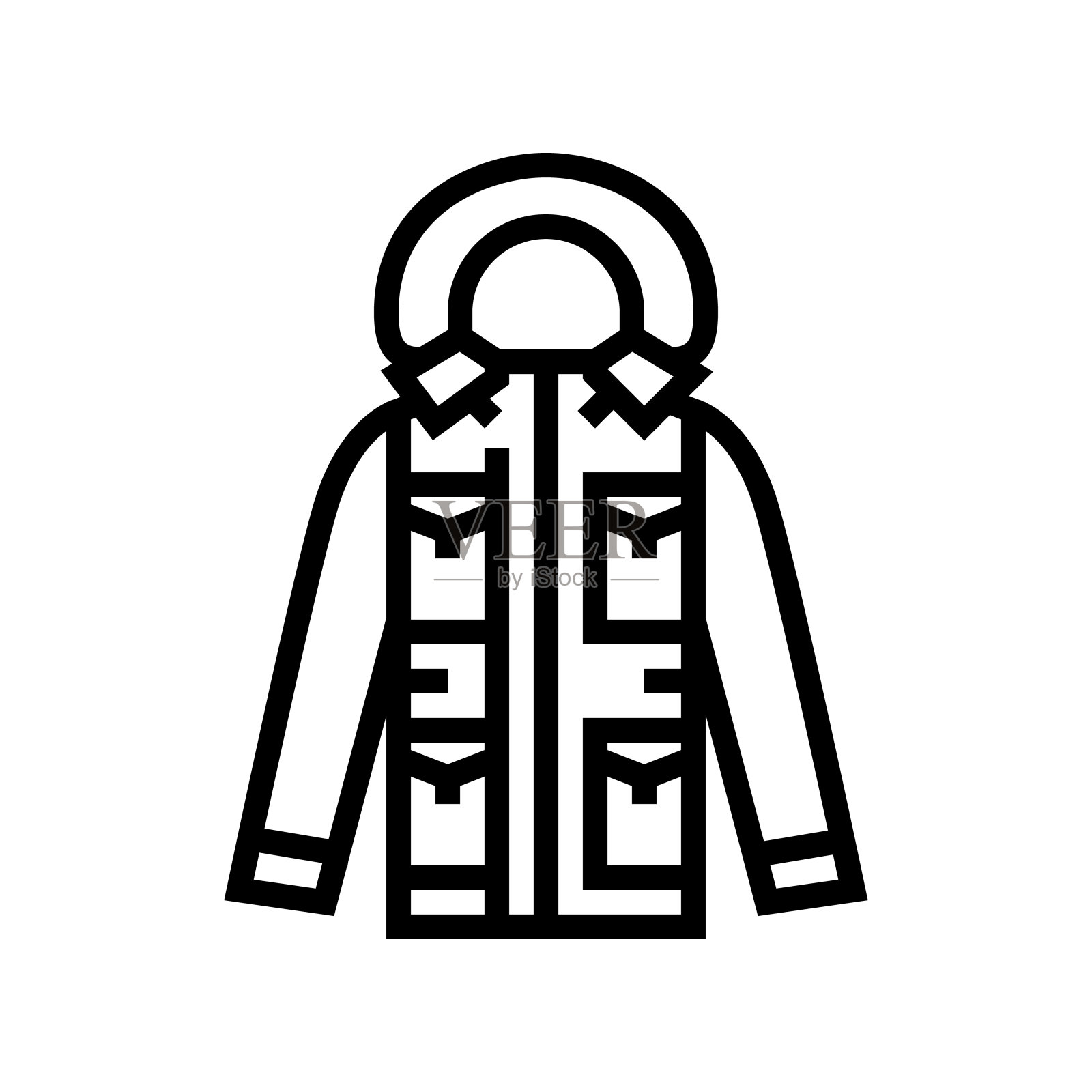 派克外套男性线图标矢量插图插画图片素材