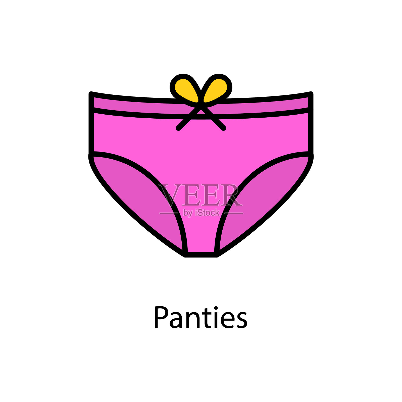 内裤矢量填充轮廓图标设计插图。爱的符号在白色背景EPS 10文件设计元素图片