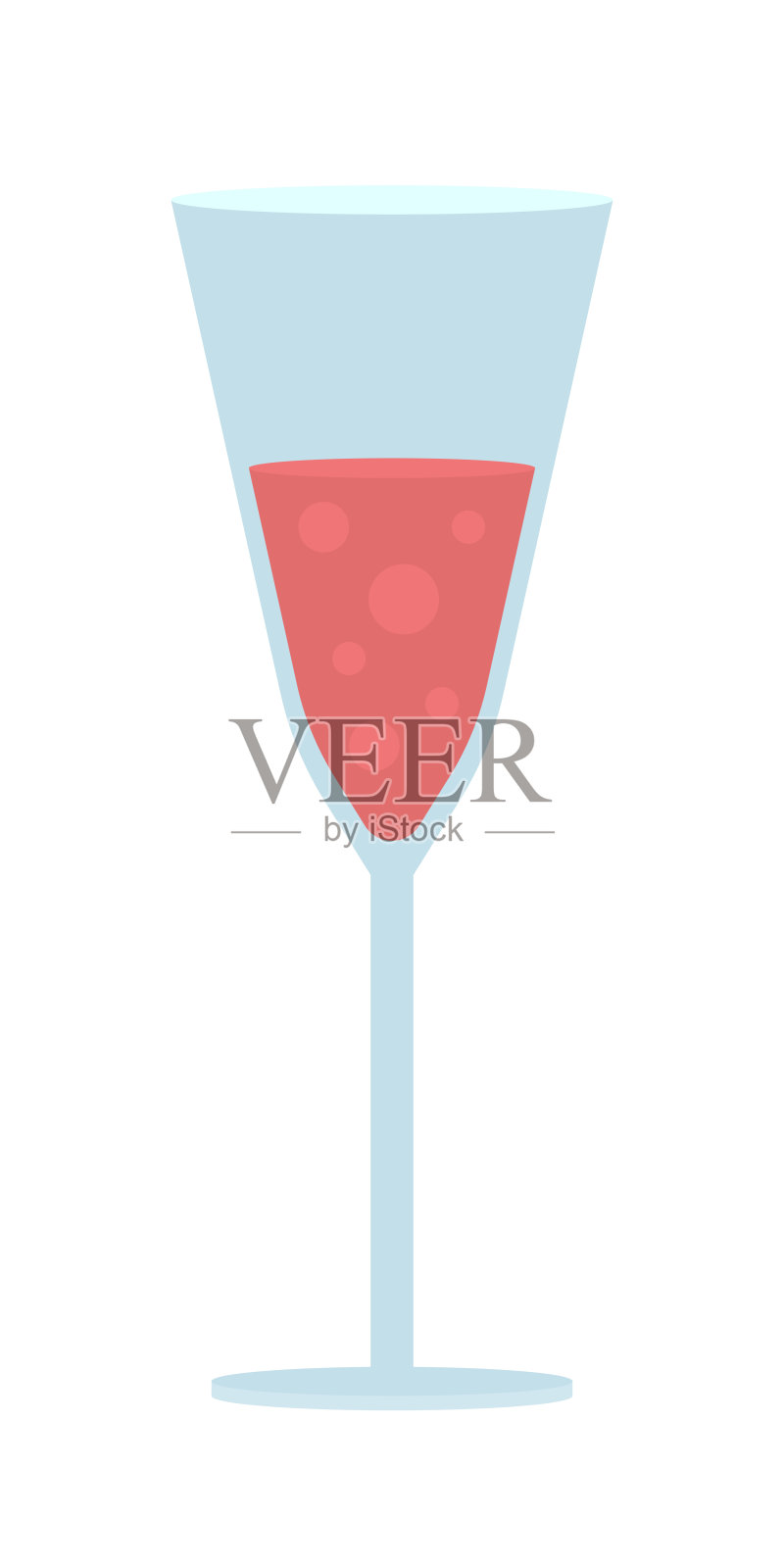 玻璃气泡酒半平面颜色矢量物体插画图片素材