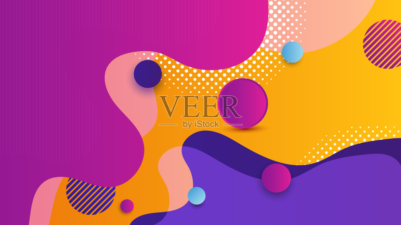 抽象波半色调圆背景插画图片素材