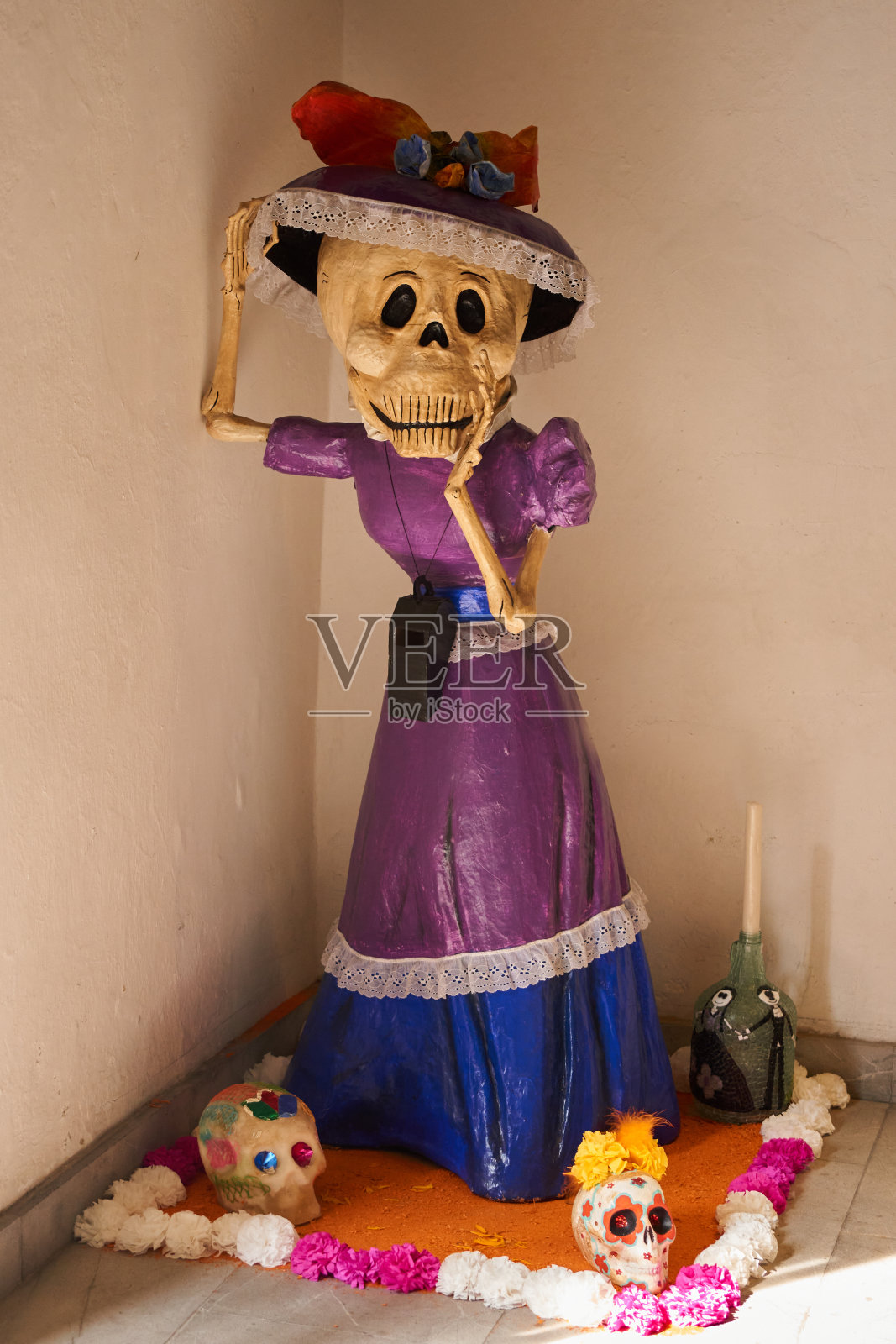 墨西哥卡特琳娜的画像，亡灵节照片摄影图片