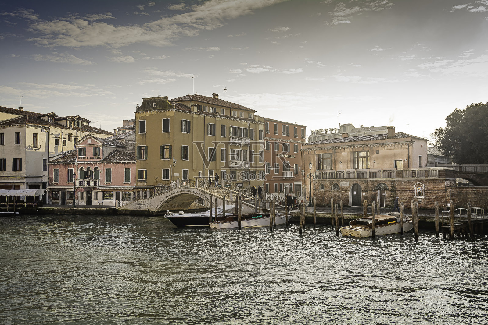 威尼斯运河景观是爱情的田园之地照片摄影图片