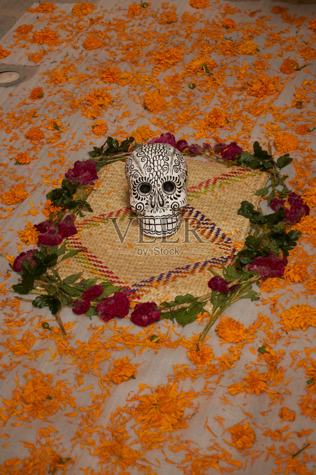 墨西哥中部的亡灵节祭品照片摄影图片