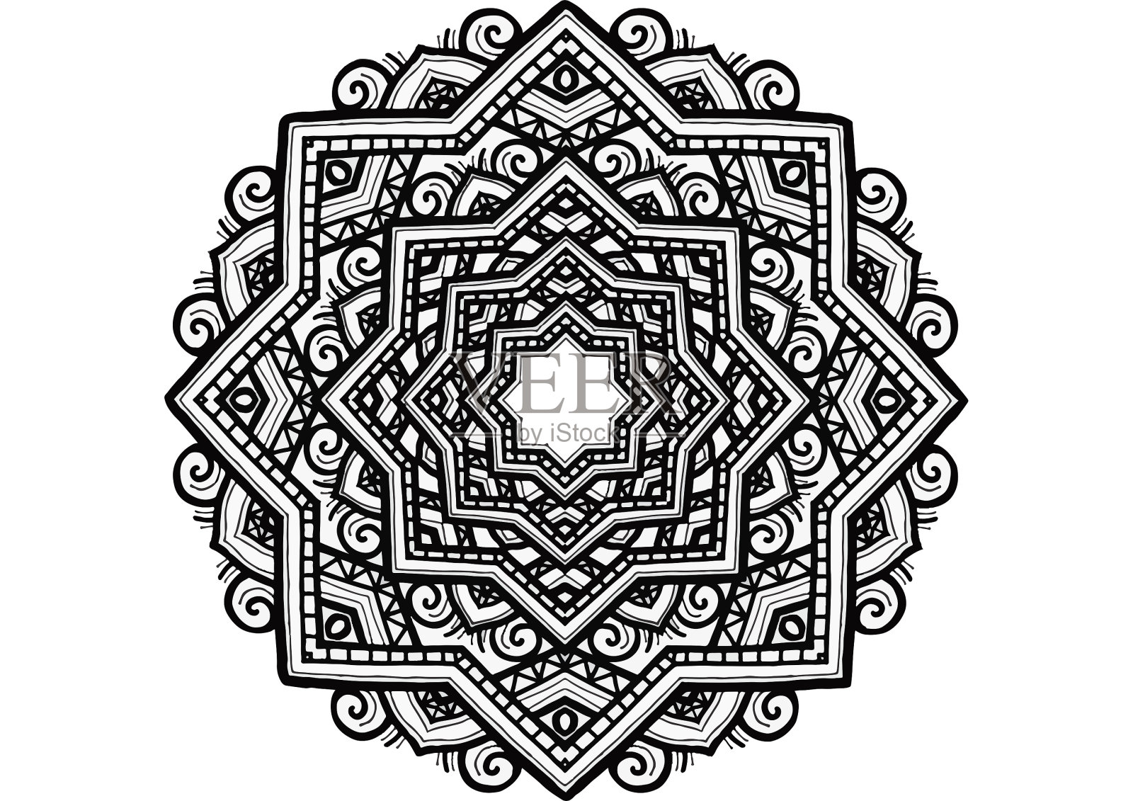 曼荼罗冥想艺术024插画图片素材