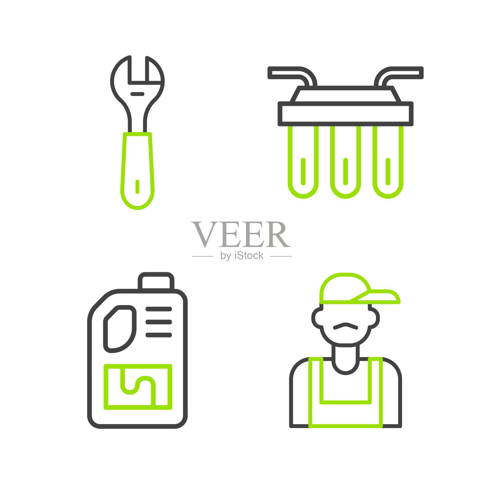 设置管道管道工排水管清洁瓶水图标素材