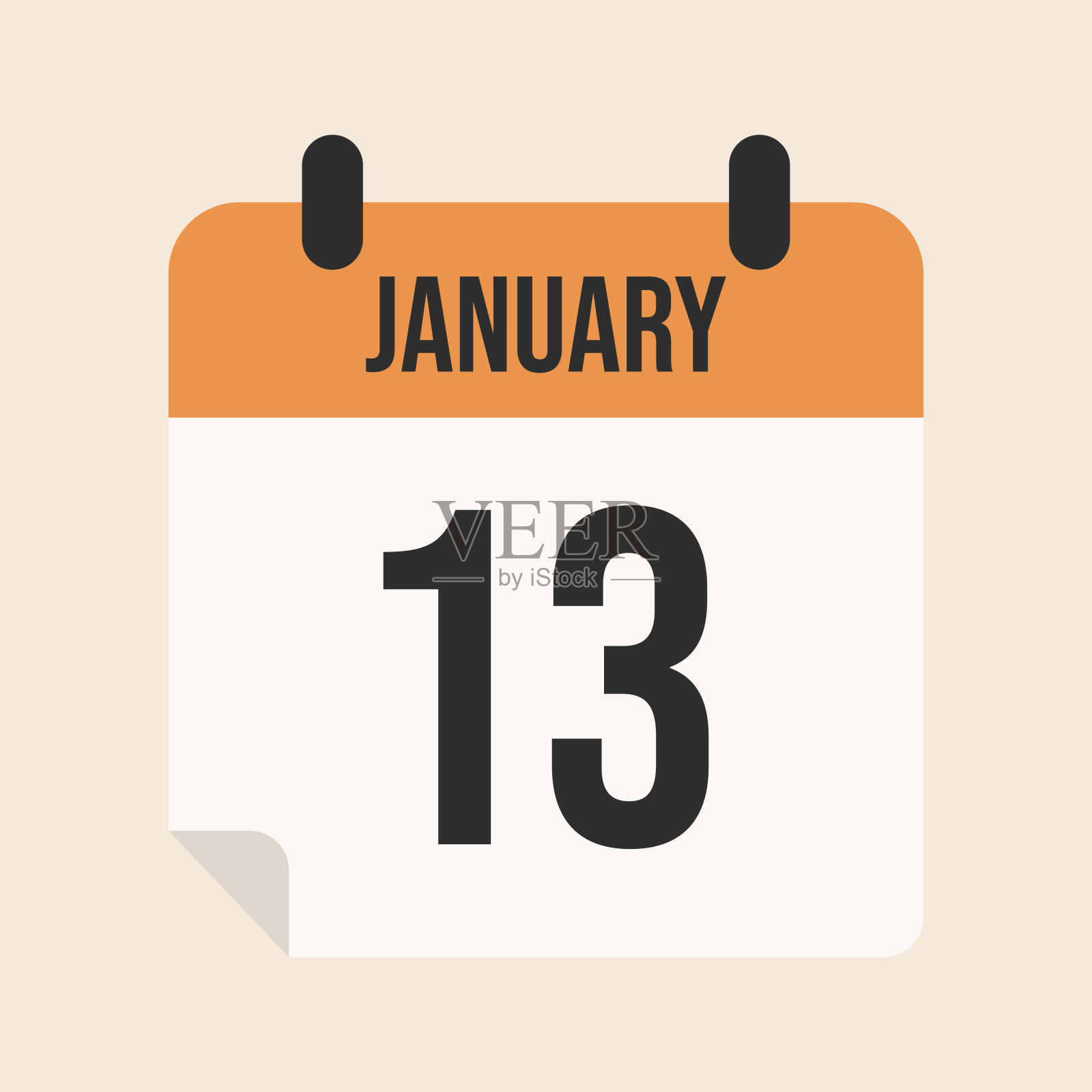 一月月历页插画图片素材