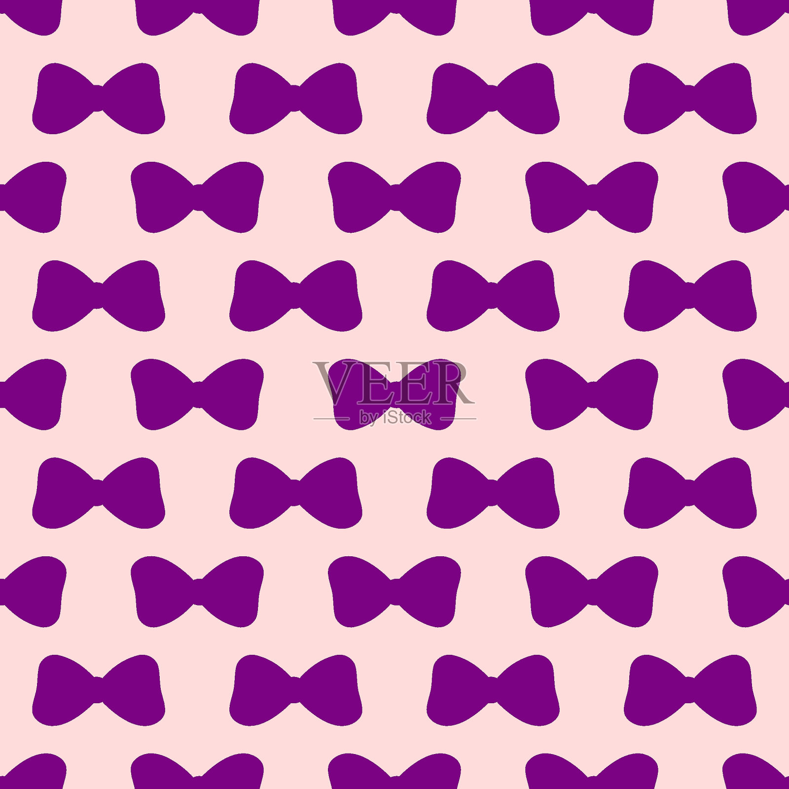 矢量无缝模式的紫罗兰剪影弓印刷和包装设计元素图片