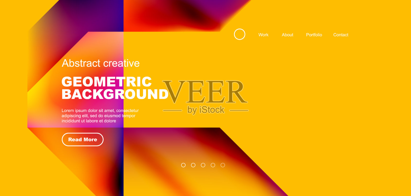 带有流体梯度的三角形抽象着陆插画图片素材