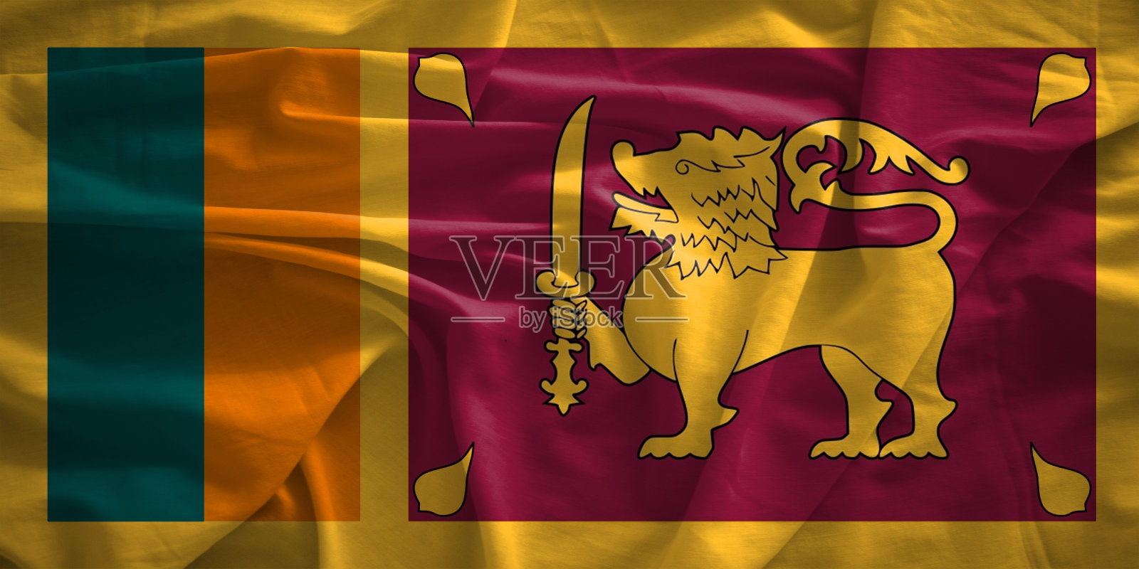 斯里兰卡国旗，3d效果照片摄影图片