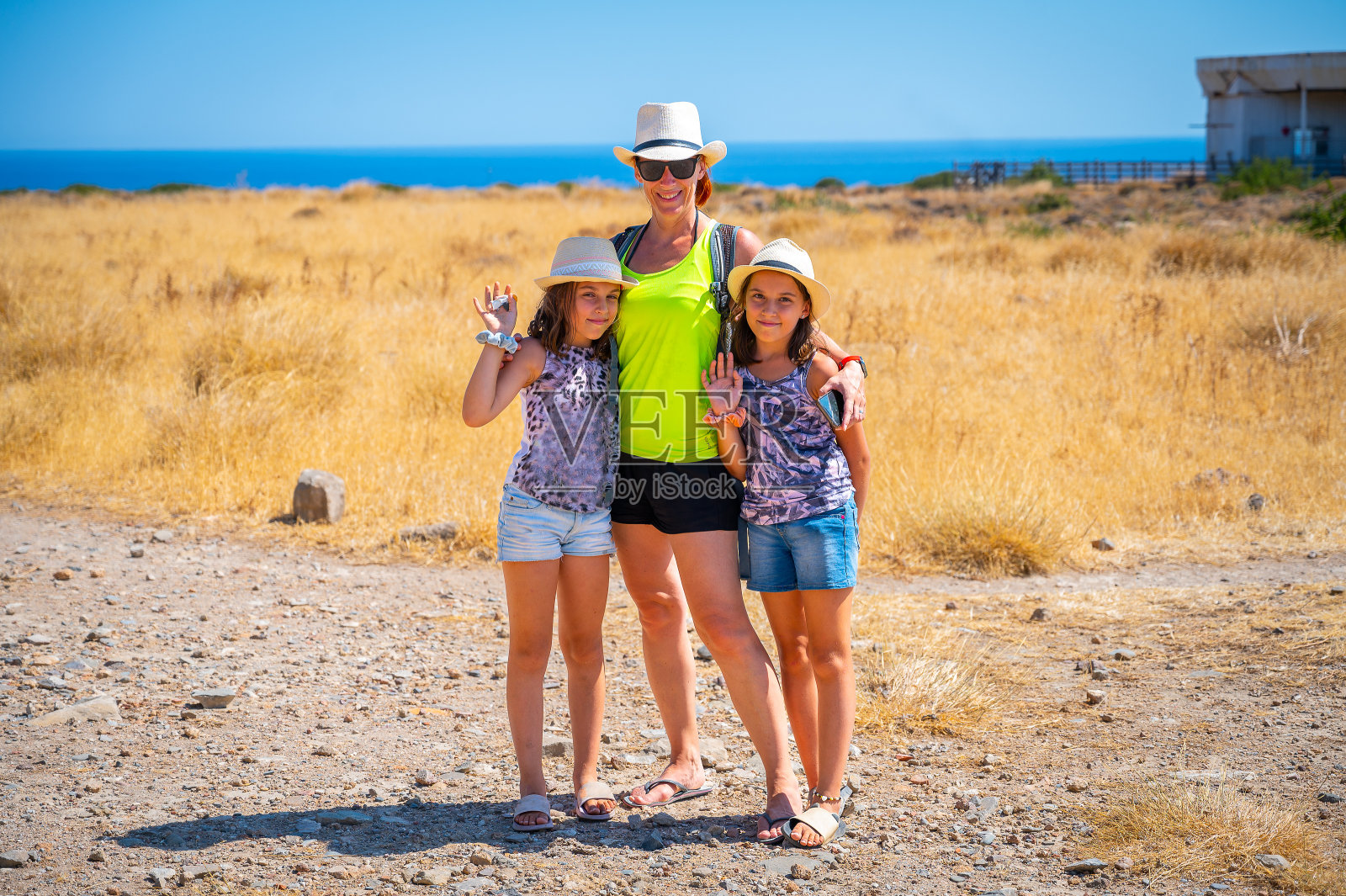 希腊克里特岛的古乔拉海滩。照片摄影图片