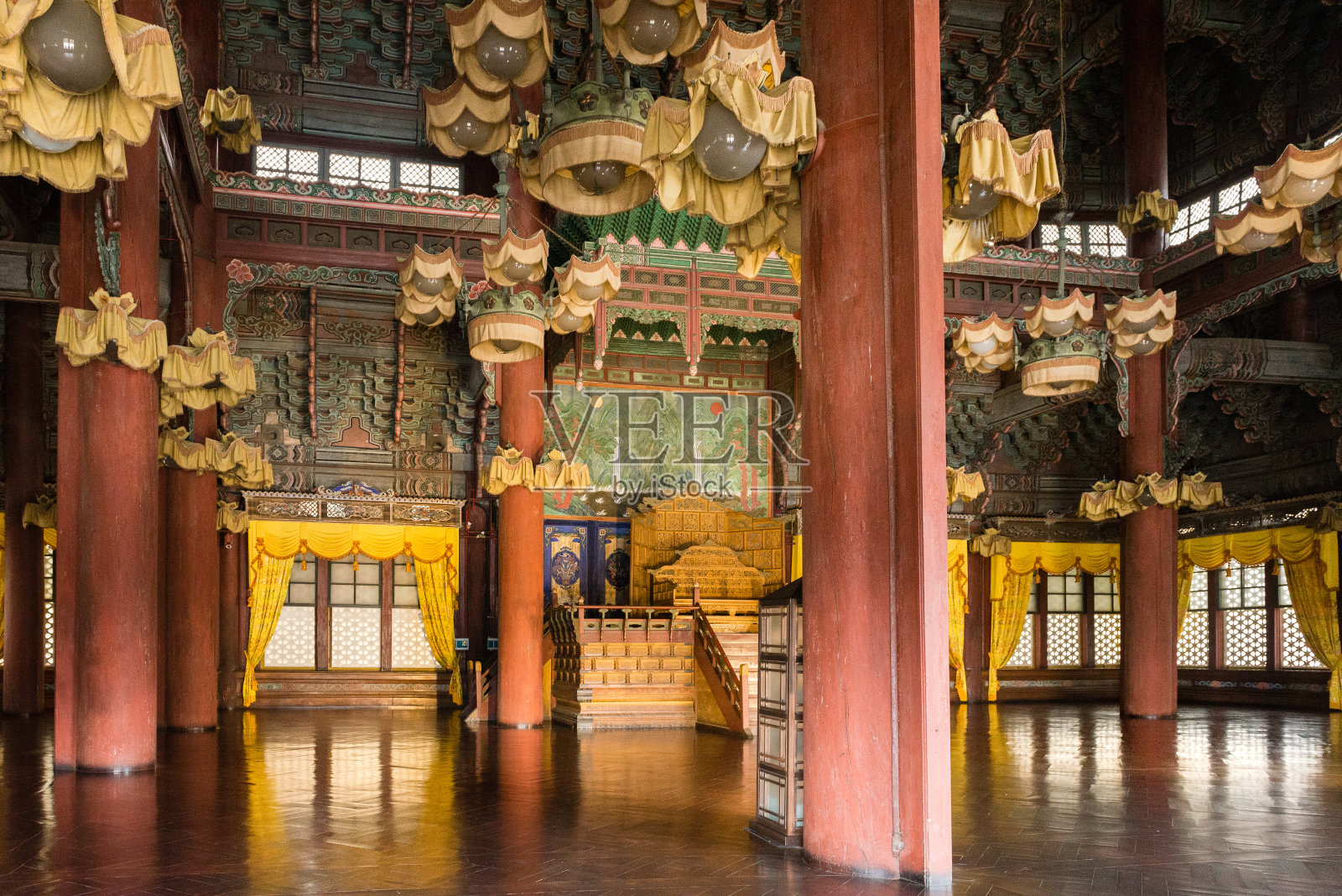 昌德宫大殿内照片摄影图片