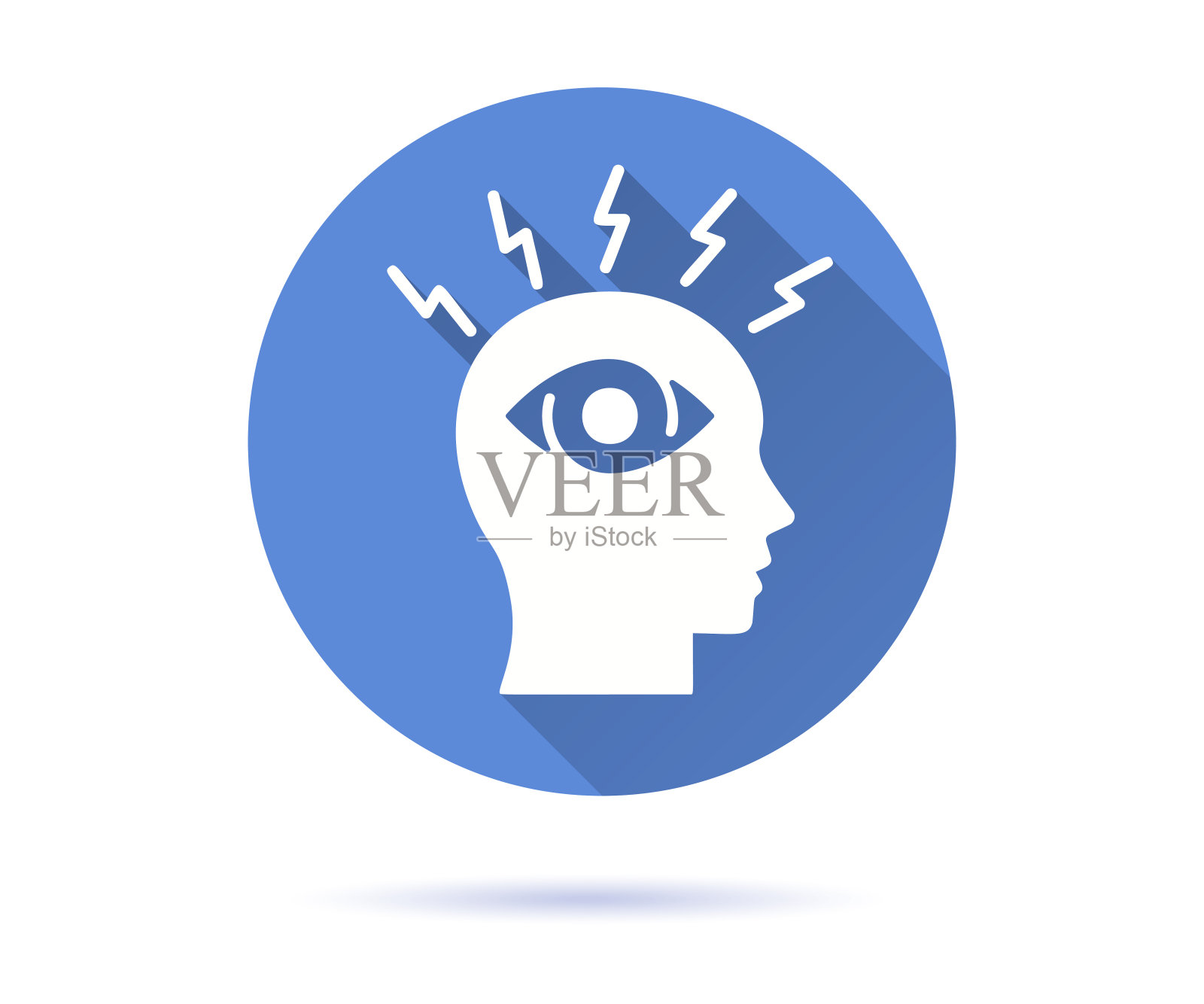 为图形和网页设计的长阴影抑郁图标。插画图片素材