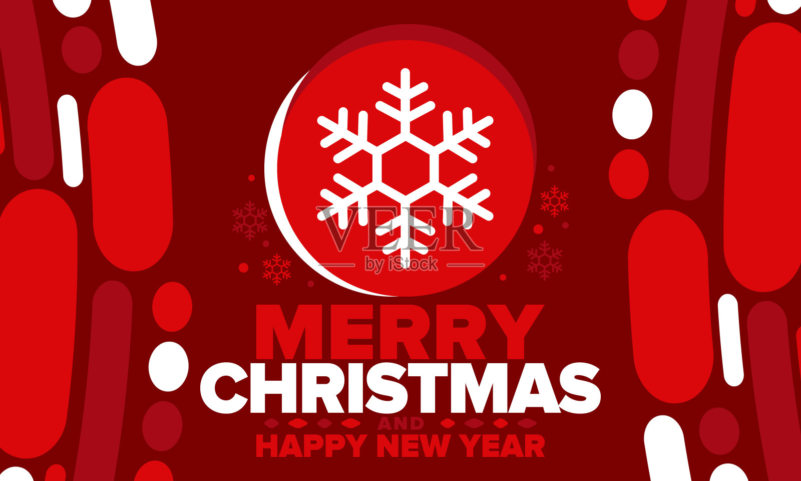 圣诞快乐，2023年新年快乐。神奇的节日海报与雪花。冬季庆祝活动。圣诞晚会。祝贺卡。节日设计模板。矢量图设计模板素材