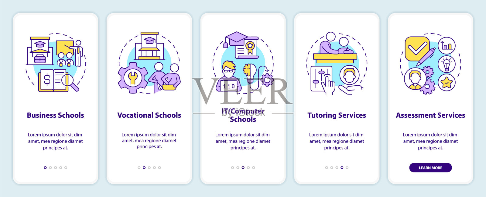 补充教育服务提供商登陆手机应用程序屏幕插画图片素材