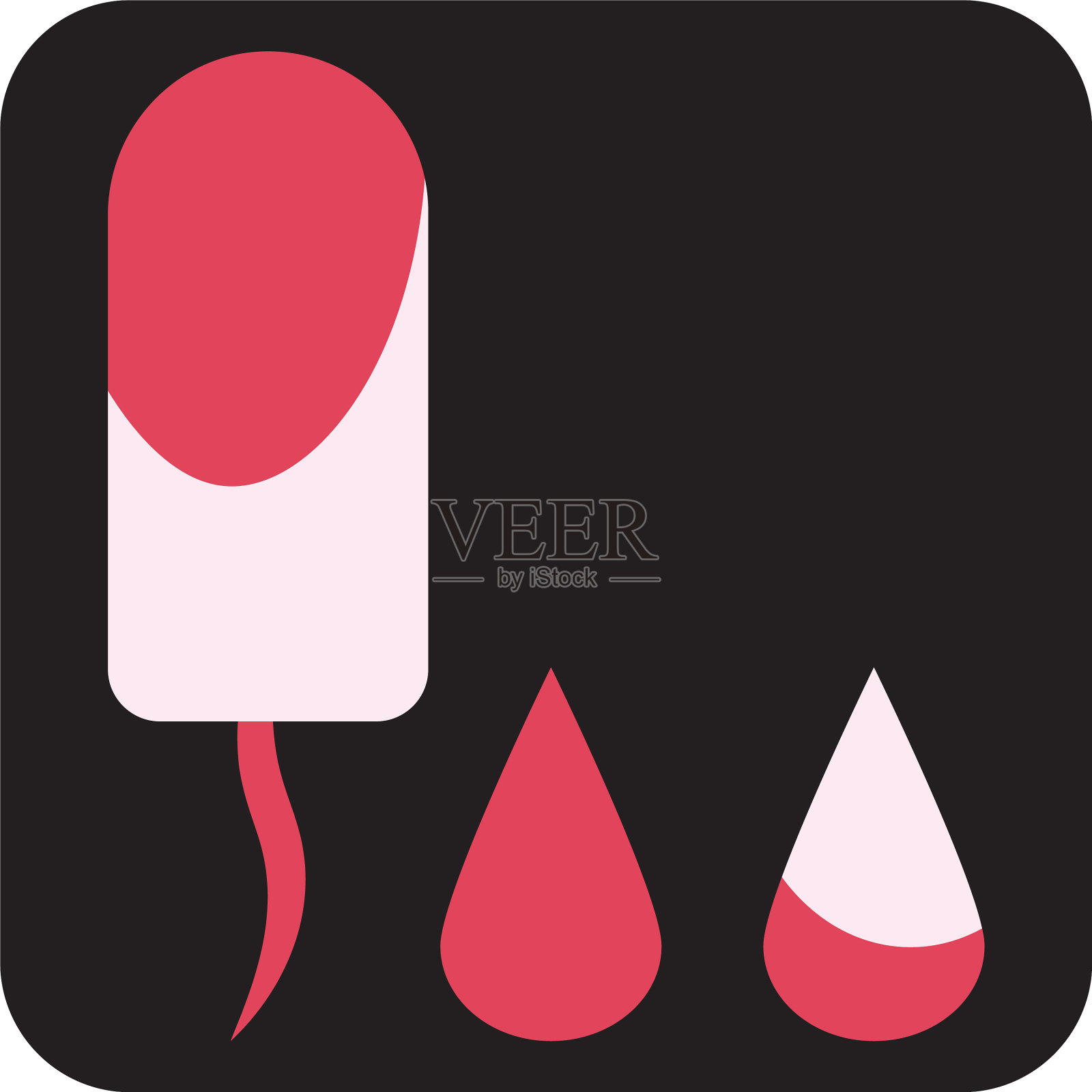 白色的棉条上有两滴血设计元素图片